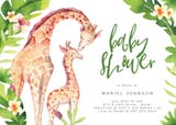 Mother and baby Giraffes - Invitación Para Baby Shower